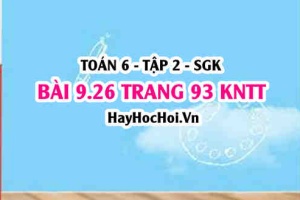 Bài 9.26 trang 93 Toán 6 Tập 2 Kết nối tri thức